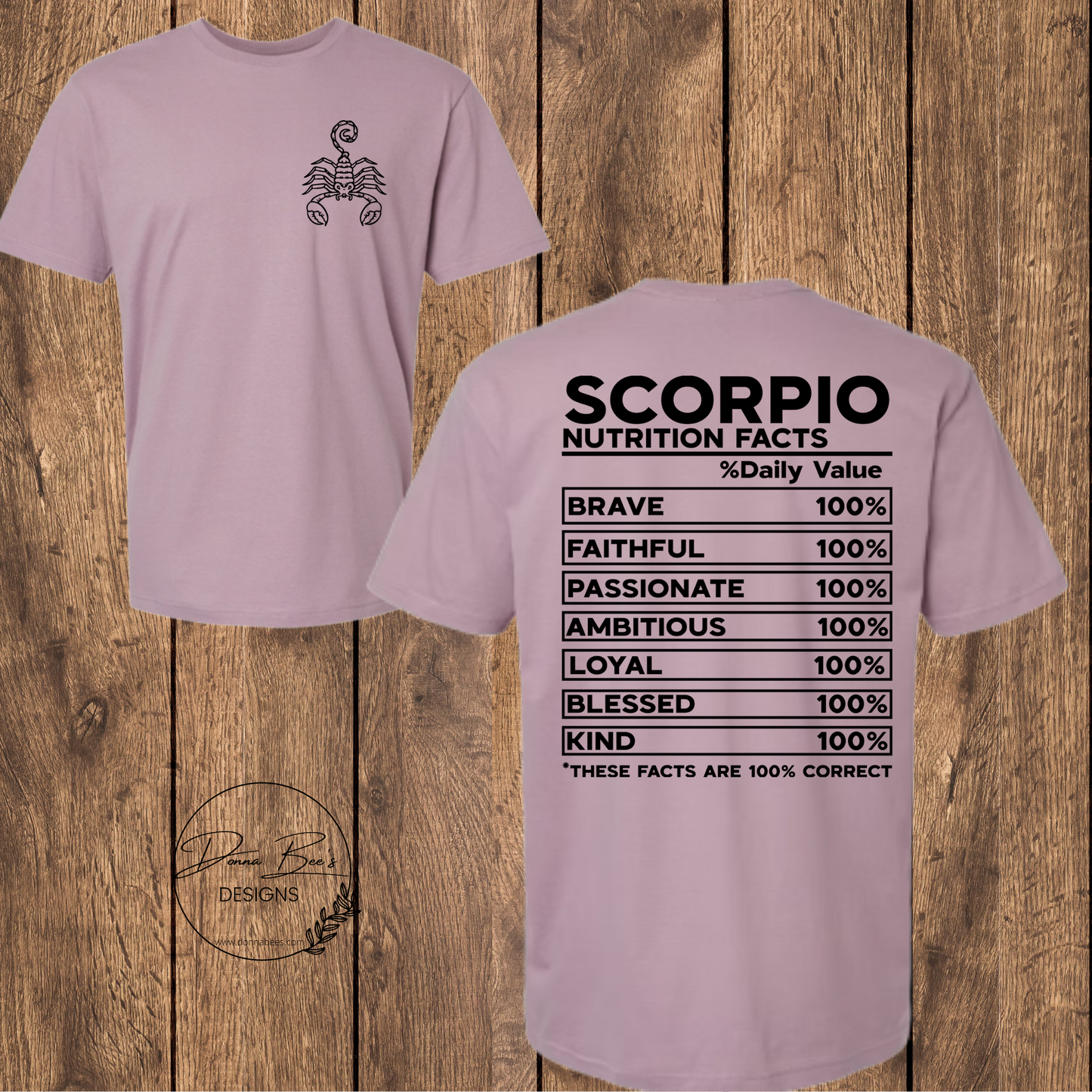Zodiac tee | Zodiac sign | Nutritional facts