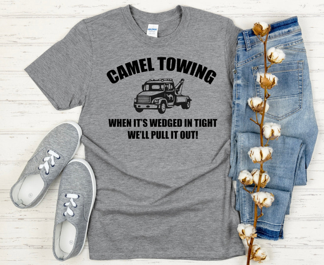 "Unleash Your Sense of Humor with the Camel Towing Tee: A Hilarious Twist on Wardrobe Essentials"