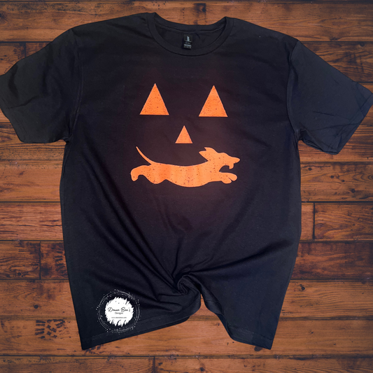 Halloween Dachshund Jack-o-lantern tee