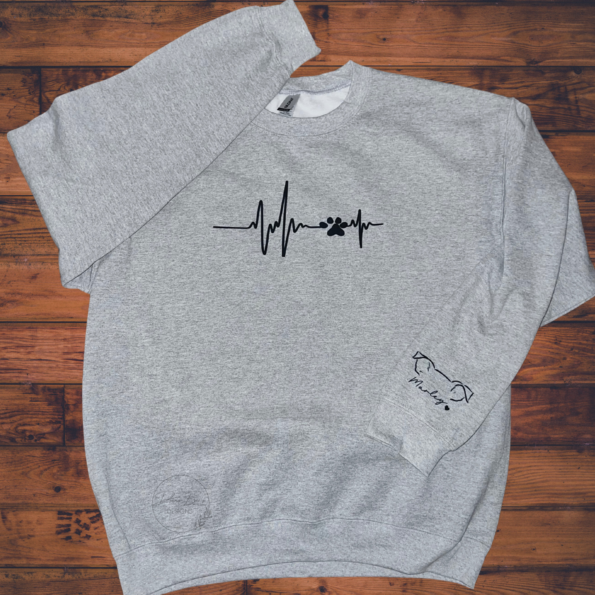 Dog Heartbeat | Dog ears| Personalized Crew neck