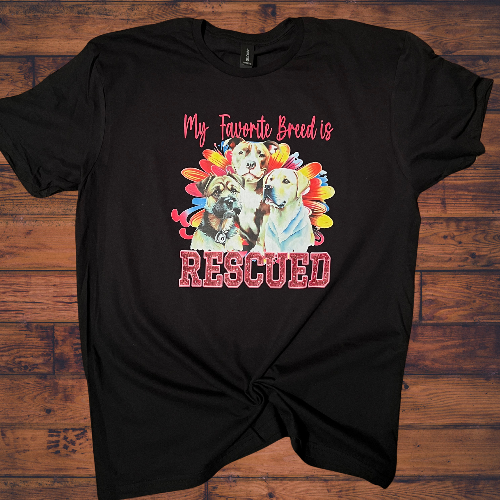My Favorite Breed is Rescued | Dogs T-Shirt