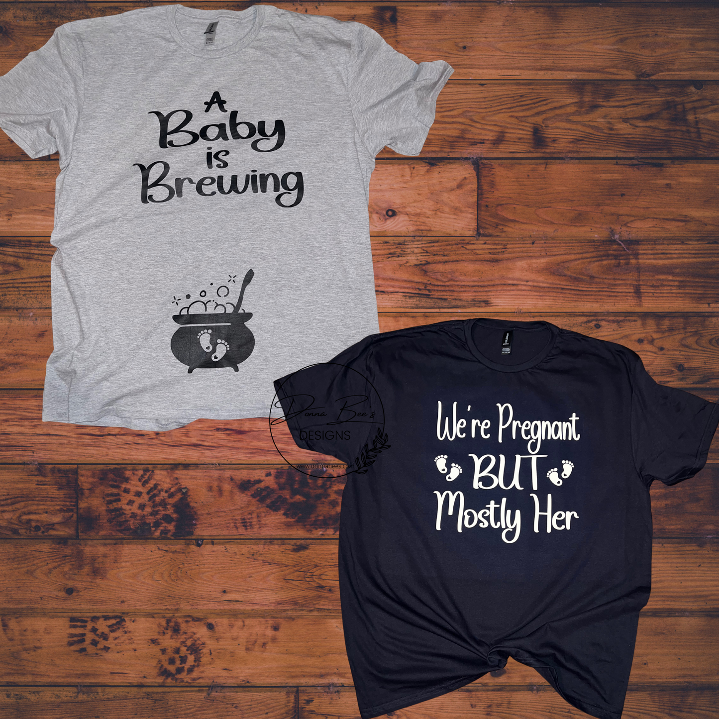 We’re Pregnant | Baby Brewing | Pregnancy announcement couples T-shirt