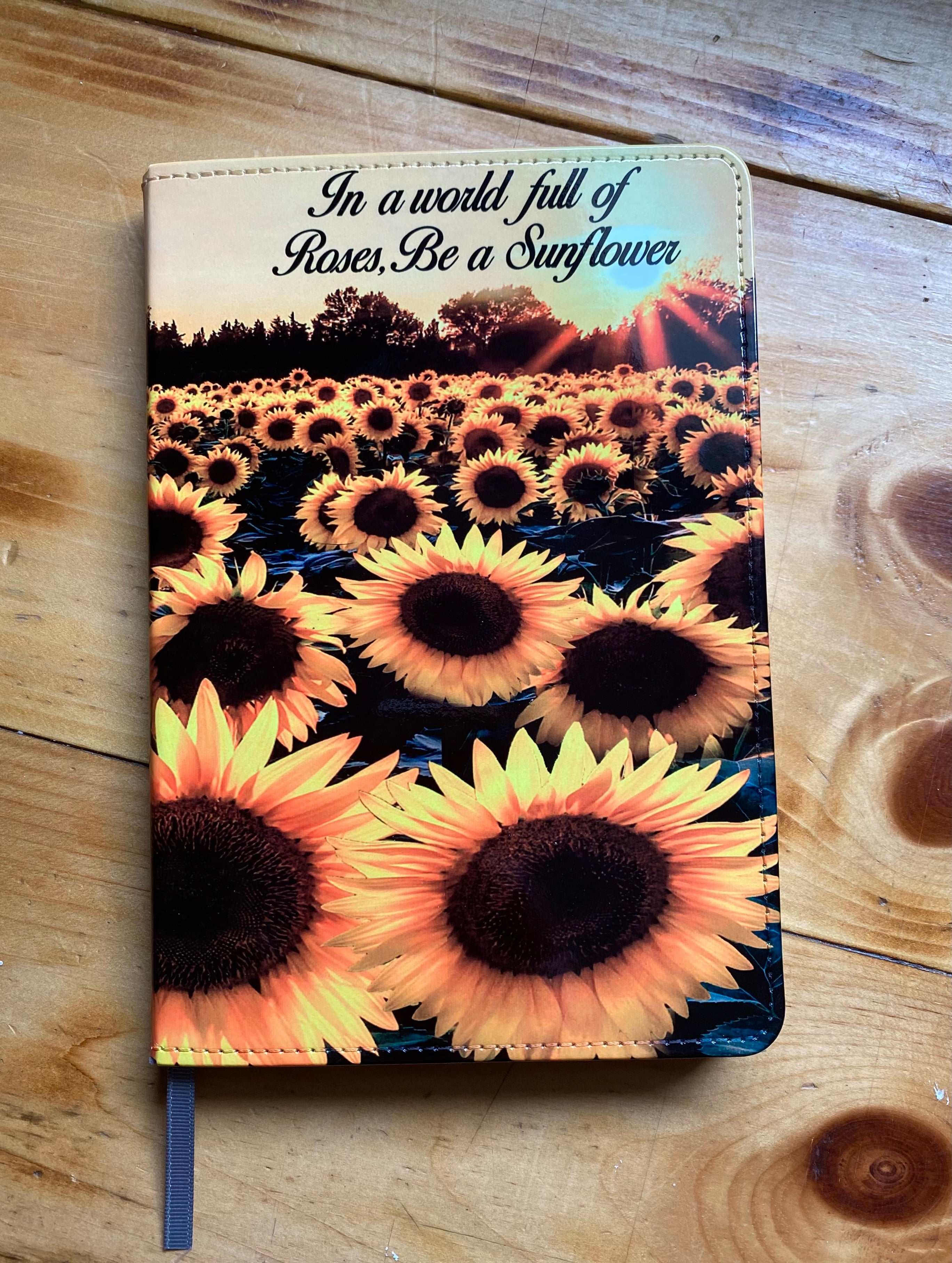 Personalized writing journal/Diary- Sunflowers