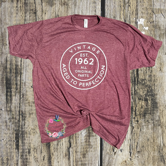 Birth year tee | Aged to perfection | Vintage T-shirt